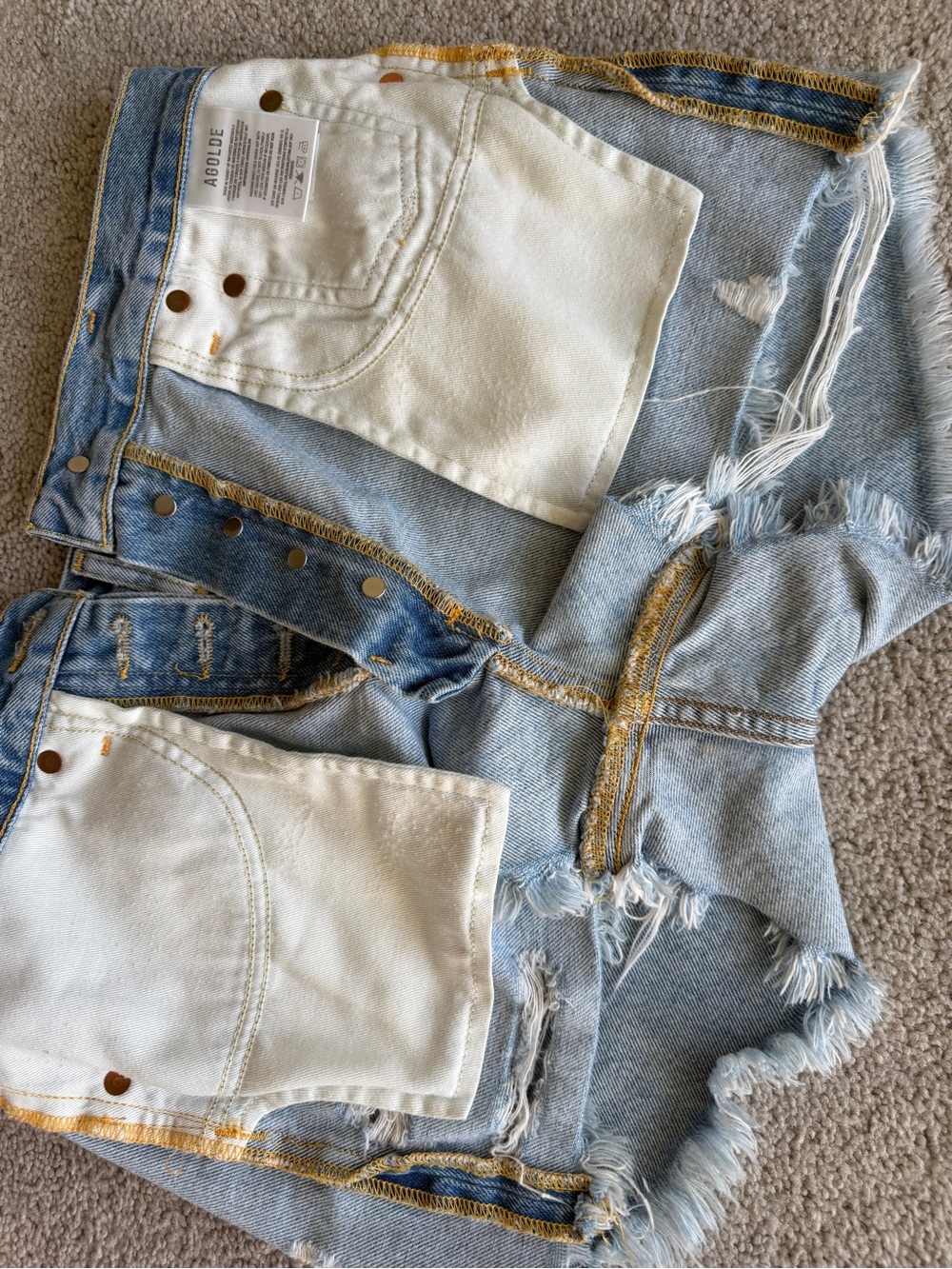 AGOLDE Parker Vintage Cut Off Shorts Women’s 26 High Rise Distressed Raw Hem - Picture 10 of 13